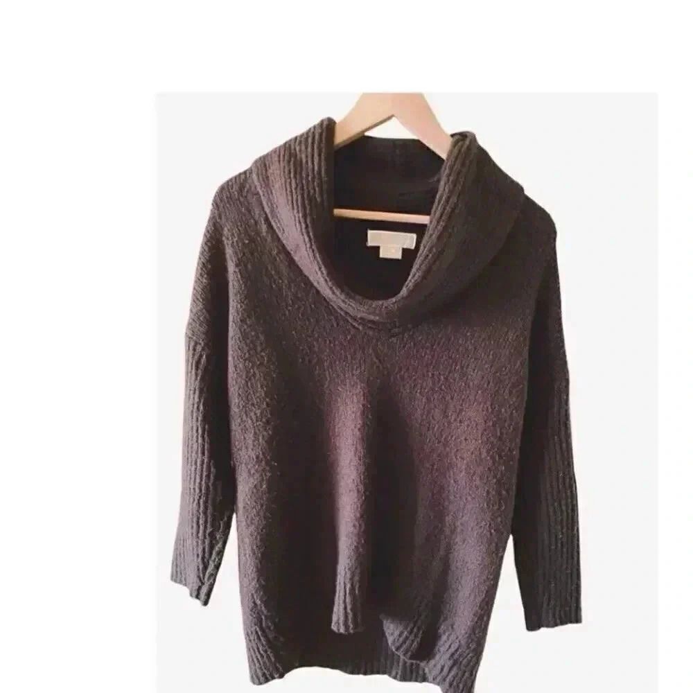 Michael Kors Oversized Turtleneck Black Wool  Womens Sweater SZ PS